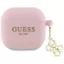 Guess GUA4LECG4P AirPods 4 -kotelo pinkki silikoni 4G Charm