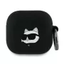 Karl Lagerfeld KLA4RUNCHK AirPods 4 kuori musta silikoni Choupette Head 3D