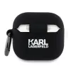 Karl Lagerfeld KLA4RUNCHK AirPods 4 kuori musta silikoni Choupette Head 3D