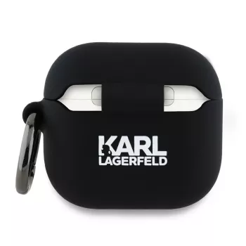 Karl Lagerfeld KLA4RUNCHK AirPods 4 kuori musta silikoni Choupette Head 3D