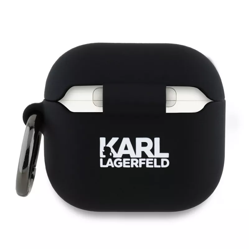 Karl Lagerfeld KLA4RUNCHK AirPods 4 kuori musta silikoni Choupette Head 3D