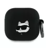 Karl Lagerfeld KLA4RUNCHK AirPods 4 kuori musta silikoni Choupette Head 3D