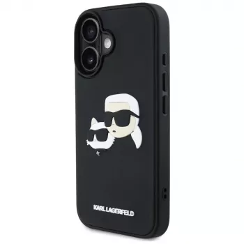KARL LAGERFELD HC 3D Rubber DoubleHeads kuori iPhone 16, musta