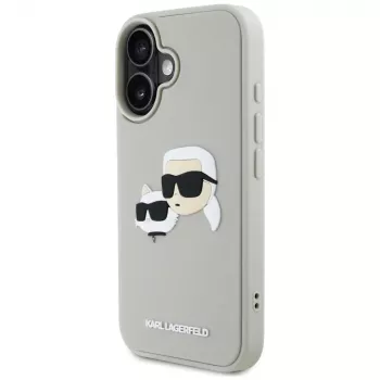 KARL LAGERFELD HC 3D Rubber DoubleHeads kuori Apple iPhone 16 - beige