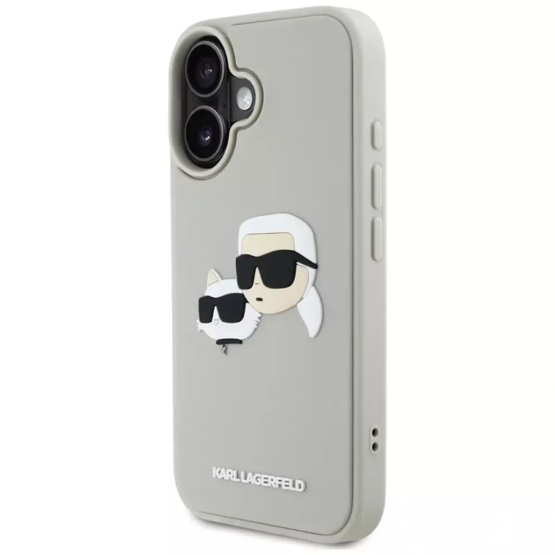 KARL LAGERFELD HC 3D Rubber DoubleHeads kuori Apple iPhone 16 - beige
