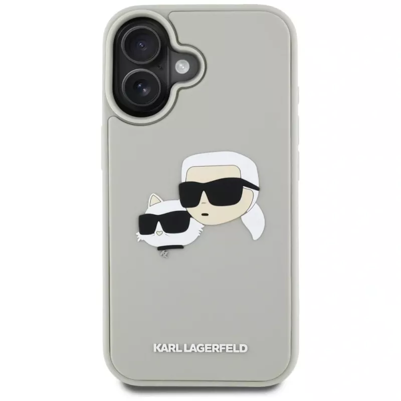 KARL LAGERFELD HC 3D Rubber DoubleHeads kuori Apple iPhone 16 - beige