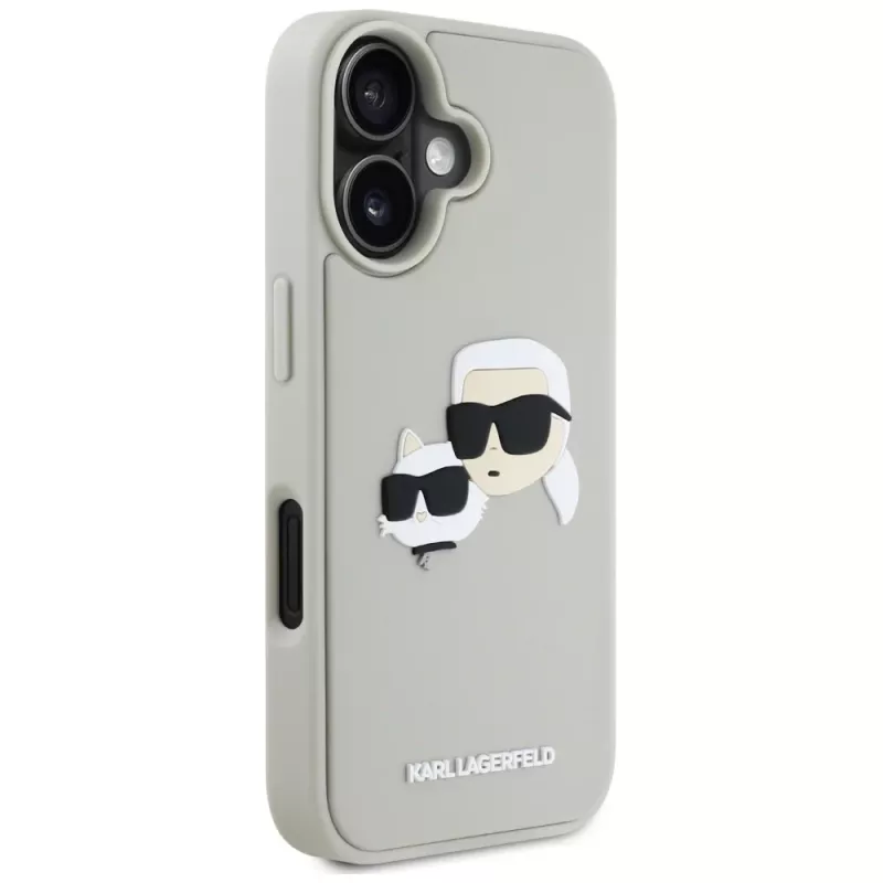 KARL LAGERFELD HC 3D Rubber DoubleHeads kuori Apple iPhone 16 - beige