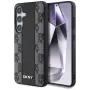 DKNY Leather Checkered Pattern MagSafe kuori Samsung Galaxy S25, musta