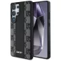 DKNY Leather Checkered Pattern MagSafe kuori Samsung Galaxy S25 Ultra musta