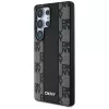 DKNY Leather Checkered Pattern MagSafe kuori Samsung Galaxy S25 Ultra musta