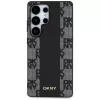 DKNY Leather Checkered Pattern MagSafe kuori Samsung Galaxy S25 Ultra musta
