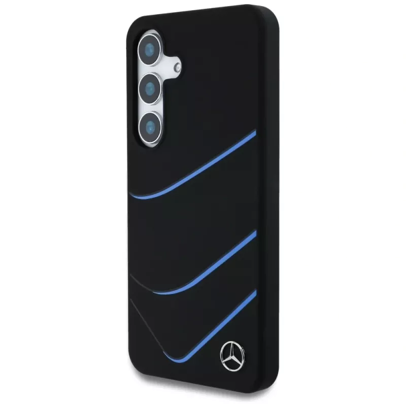 MERCEDES-BENZ Silicone Contrasted Curves MagSafe kuori Samsung Galaxy S25, musta