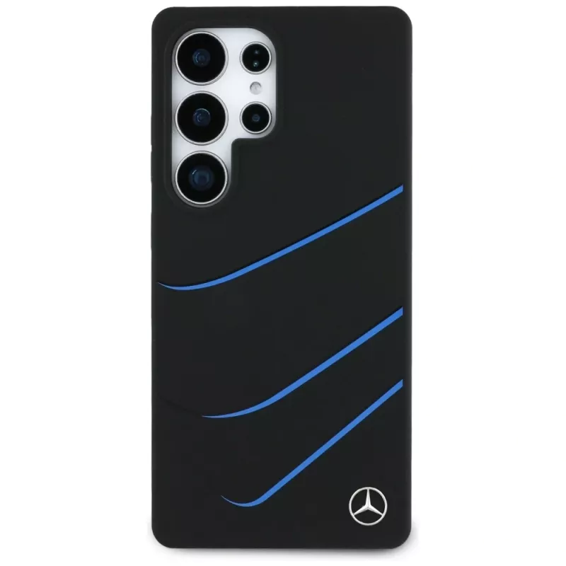 MERCEDES-BENZ Silicone Contrasted Curves MagSafe kuori Samsung Galaxy S25 Ultra musta