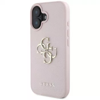 Guess Grained Big 4G Logo Small Classic Logo takakuori Apple iPhone 16 - pinkki