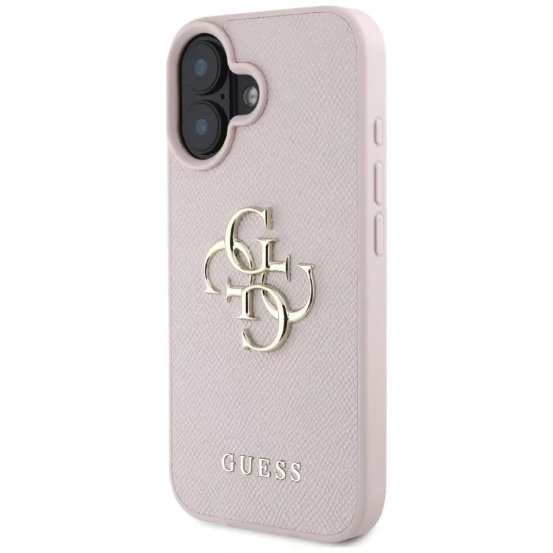 Guess Grained Big 4G Logo Small Classic Logo takakuori Apple iPhone 16 - pinkki