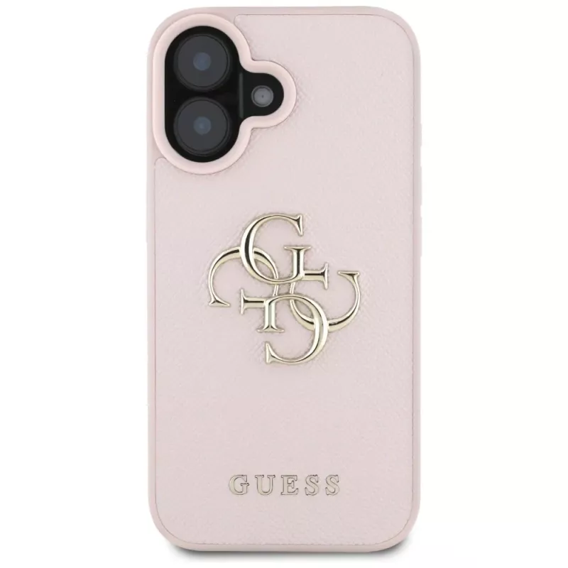 Guess Grained Big 4G Logo Small Classic Logo takakuori Apple iPhone 16 - pinkki