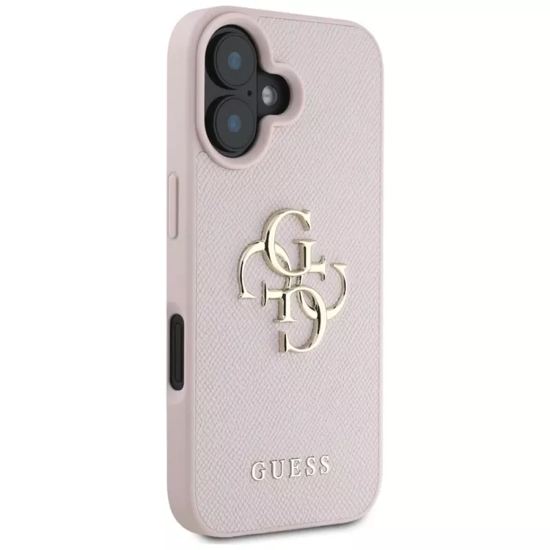 Guess Grained Big 4G Logo Small Classic Logo takakuori Apple iPhone 16 - pinkki