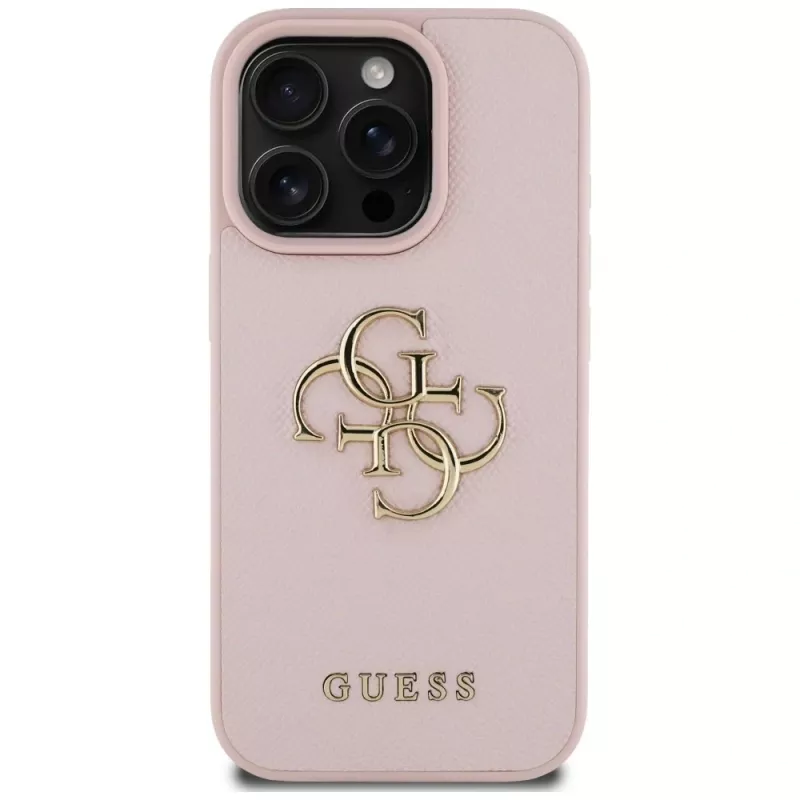 Guess Grained Big 4G Logo Small Classic Logo takakuori Apple iPhone 16 Pro (pinkki)