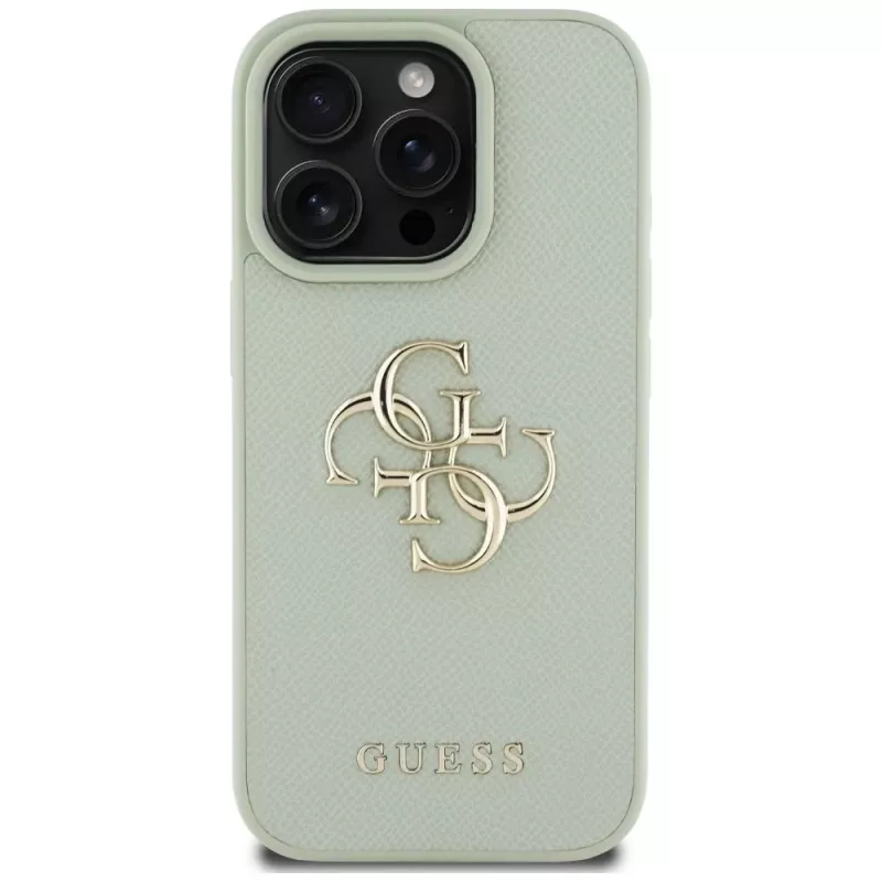 Guess Grained Big 4G Logo Small Classic Logo takakuori Apple iPhone 16 Pro - vihreä