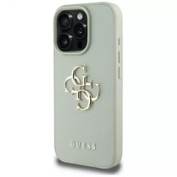 Guess Grained Big 4G Logo Small Classic Logo takakuori Apple iPhone 16 Pro Max - vihreä