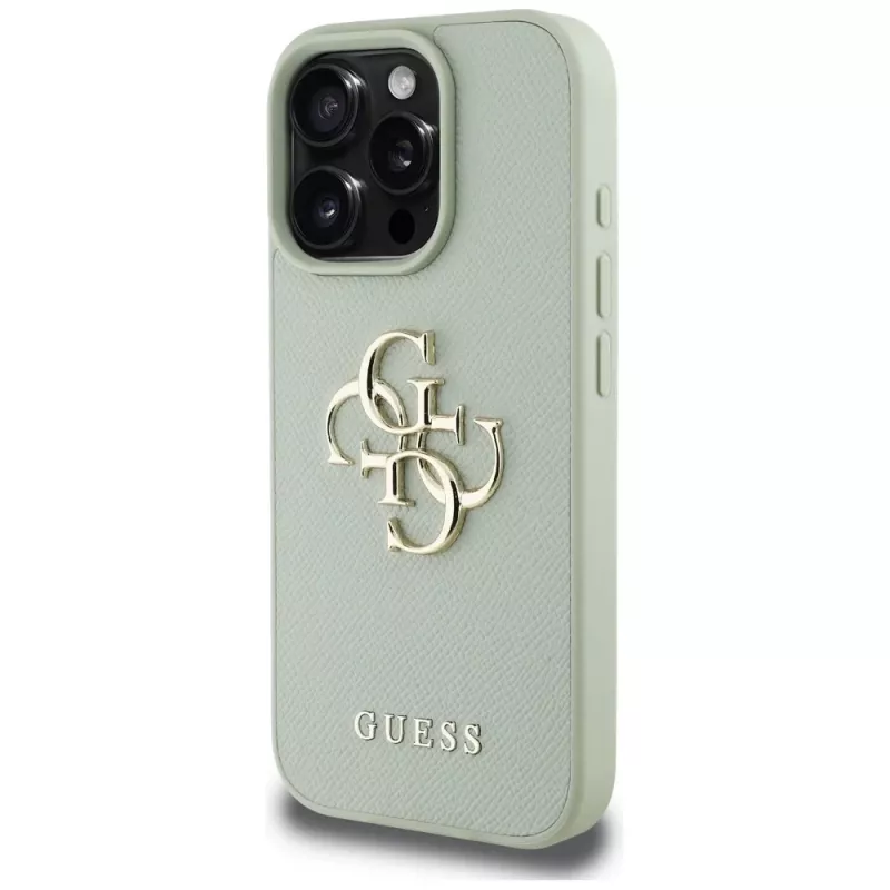Guess Grained Big 4G Logo Small Classic Logo takakuori Apple iPhone 16 Pro Max - vihreä