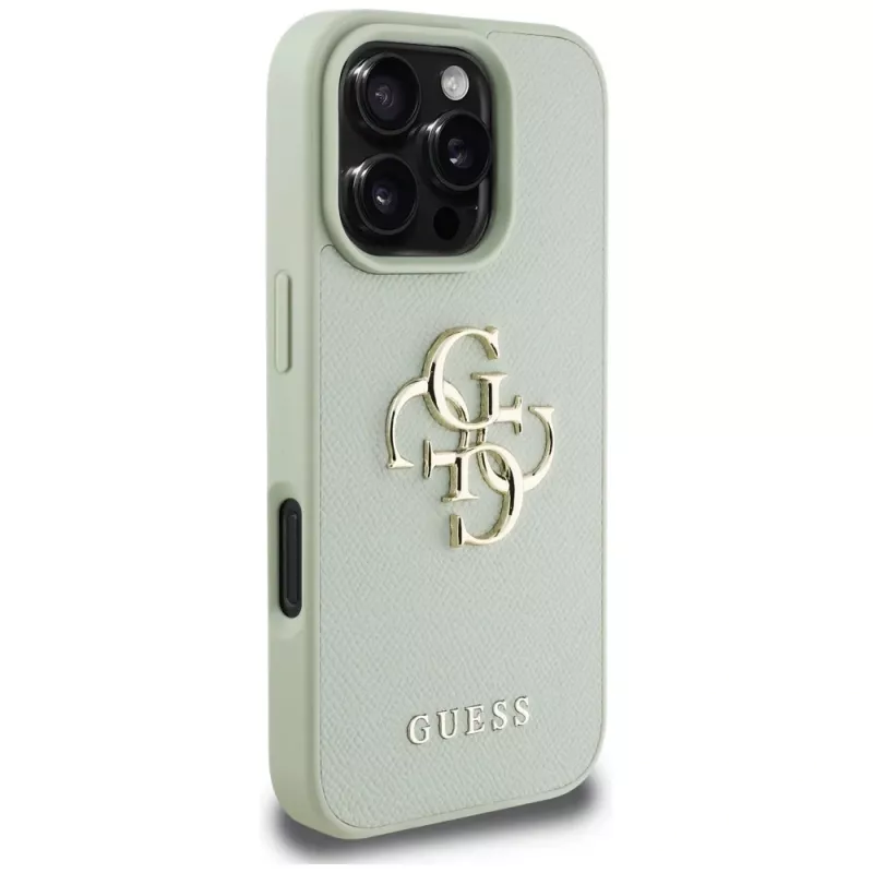 Guess Grained Big 4G Logo Small Classic Logo takakuori Apple iPhone 16 Pro Max - vihreä