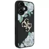 Guess Grained Roses Big 4G Logo Case Apple iPhone 16, musta