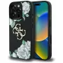Guess Grained Roses Big 4G Logo Case Apple iPhone 16 Pro, musta