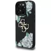 Guess Grained Roses Big 4G Logo Case iPhone 16 Pro Max, musta