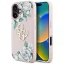 Guess Grained Roses Big 4G Logo Case Apple iPhone 16, pinkki
