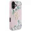 Guess Grained Roses Big 4G Logo Case Apple iPhone 16, pinkki