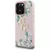 Guess Grained Roses Big 4G Logo Case Apple iPhone 16 Pro, pinkki