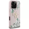 Guess Grained Roses Big 4G Logo Case Apple iPhone 16 Pro, pinkki