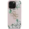 Guess Grained Roses Big 4G Logo Case iPhone 16 Pro Max, pinkki