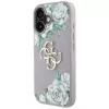 Guess Grained Roses Big 4G Logo Case Apple iPhone 16, violetti
