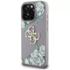 Guess Grained Roses Big 4G Logo Case Apple iPhone 16 Pro Max, violetti