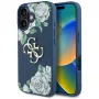 Guess Grained Roses Big 4G Logo Case Apple iPhone 16, sininen