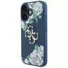 Guess Grained Roses Big 4G Logo Case Apple iPhone 16, sininen