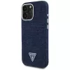 Guess Denim Triangle Logo MagSafe Case iPhone 16 Pro, sininen