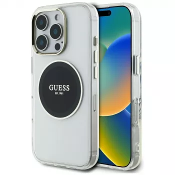 Guess IML Metal Colored Circle Classic Logo MagSafe Case iPhone 16 Pro (musta)