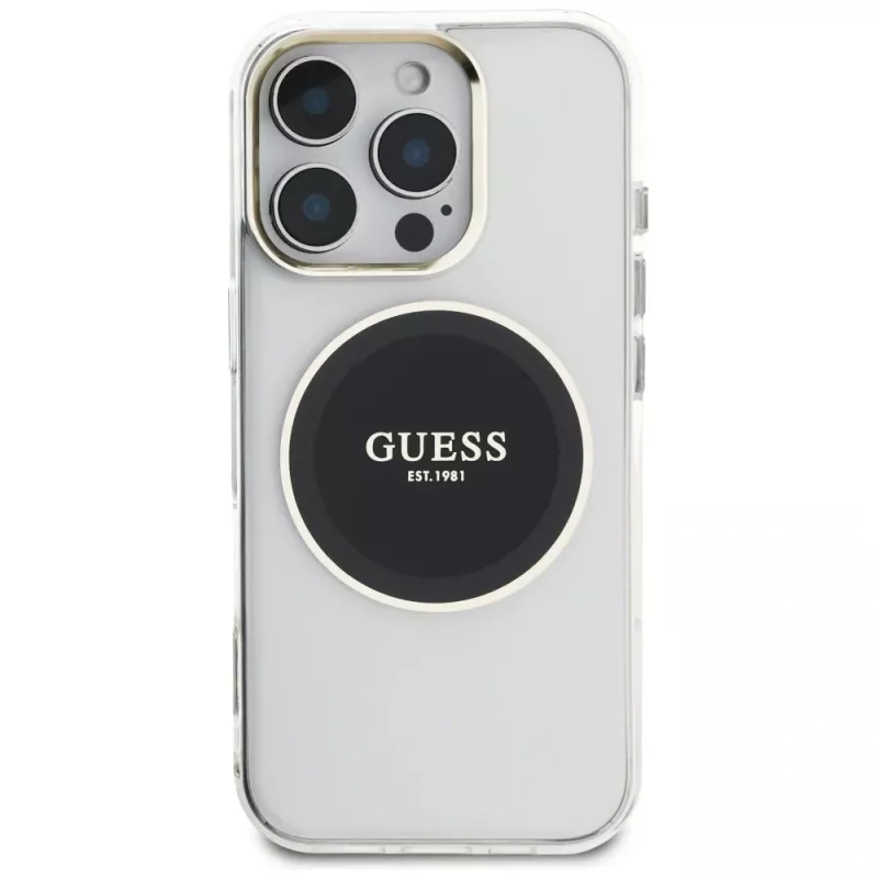 Guess IML Metal Colored Circle Classic Logo MagSafe Case iPhone 16 Pro (musta)