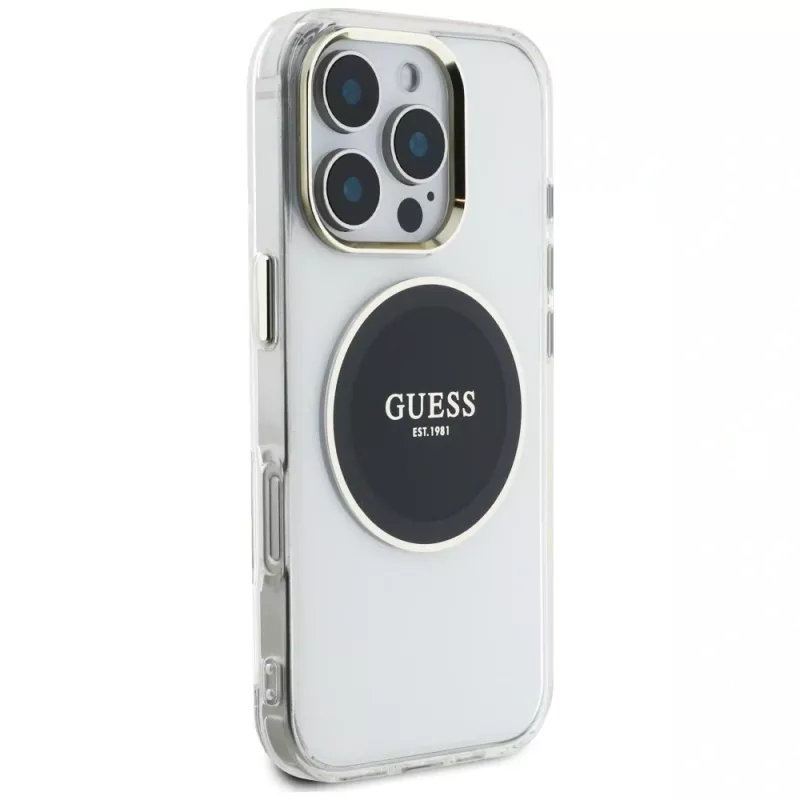 Guess IML Metal Colored Circle Classic Logo MagSafe Case iPhone 16 Pro (musta)