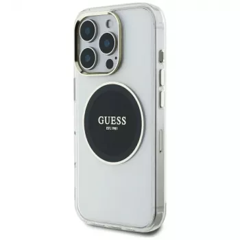 Guess IML Metal Colored Circle Classic Logo MagSafe Case iPhone 16 Pro Max (musta)