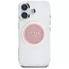Guess IML Metal Colored Circle Classic Logo MagSafe Case iPhone 16 (pinkki)