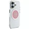 Guess IML Metal Colored Circle Classic Logo MagSafe Case iPhone 16 (pinkki)