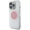 Guess IML Metal Colored Circle Classic Logo MagSafe Case iPhone 16 Pro (pinkki)