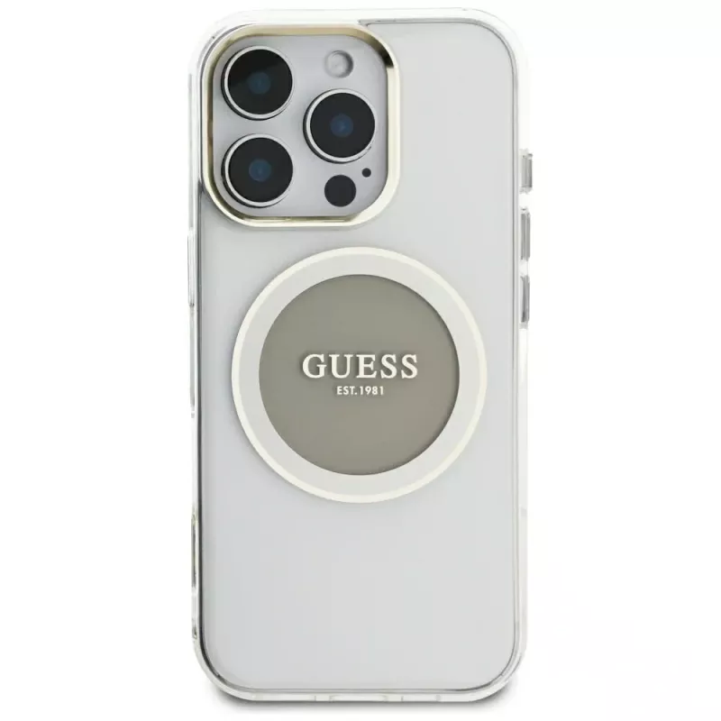 Guess IML Metal Colored Circle Classic Logo MagSafe Case iPhone 16 Pro Max (harmaa)