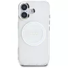 Guess IML Metal Colored Circle Classic Logo MagSafe Case iPhone 16 (valkoinen)