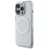 Guess IML Metal Colored Circle Classic Logo MagSafe Case iPhone 16 Pro (valkoinen)
