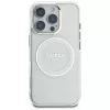Guess IML Metal Colored Circle Classic Logo MagSafe Case iPhone 16 Pro (valkoinen)